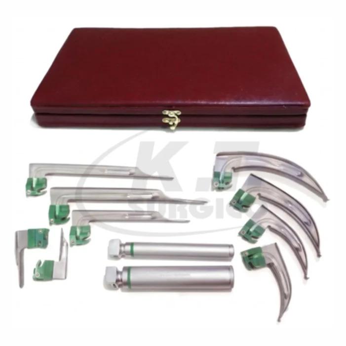 11-Piece Fiberoptic Laryngoscope Set – Stainless Steel ENT Surgical Instruments for Anesthesia & Airway