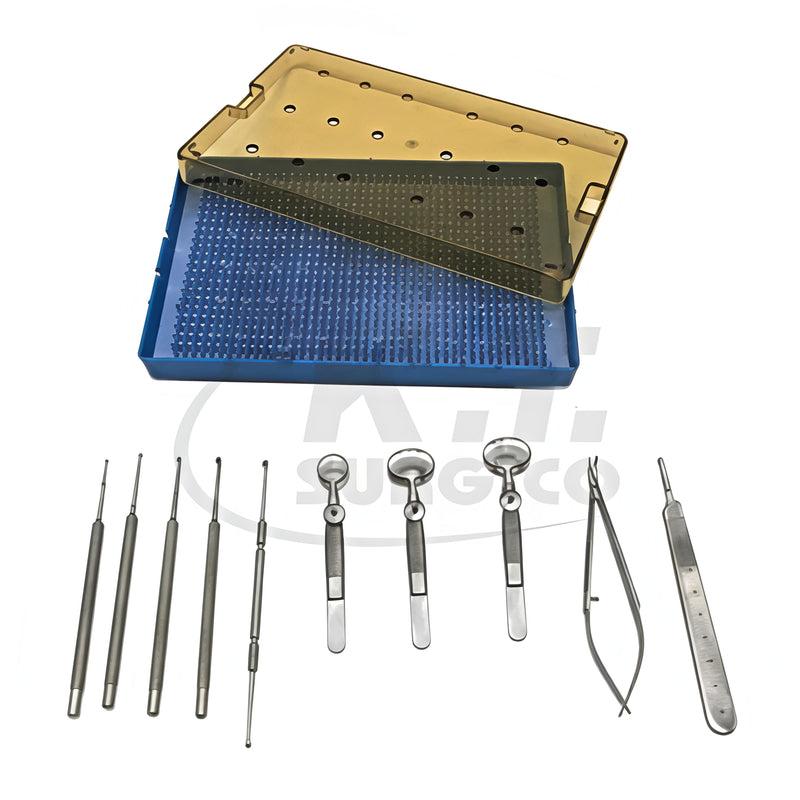 11-Piece Chalazion Curette Set – Stainless Steel Ophthalmic Surgical Instruments for Eye Surgery