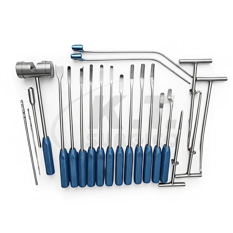  22-Piece Bone Cement Removal Instrument Set – Titanium Orthopedic Surgical Instruments for Implant Revision & Cement Removal