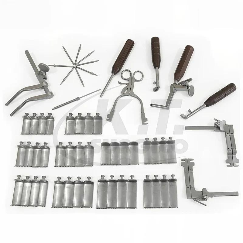 57-Piece Caspar Cervical Distractor Screw Set – Stainless Steel Neurosurgical Instruments for Cervical Spine Surgery