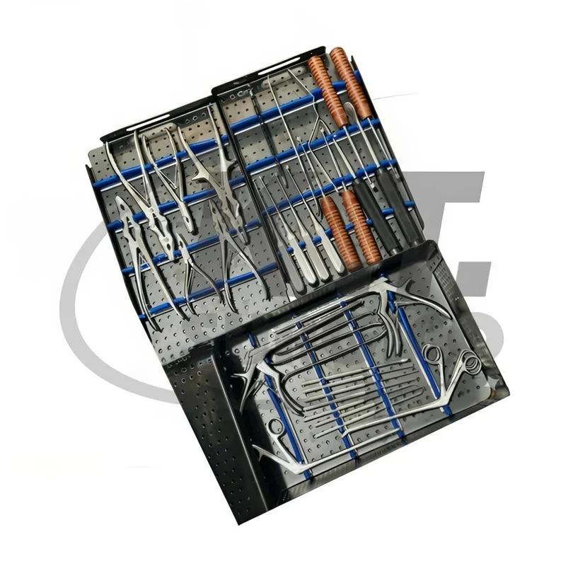 Lumbar Spine Surgery Instrument Set – Stainless Steel Orthopedic Surgical Instruments with Sterilization Box